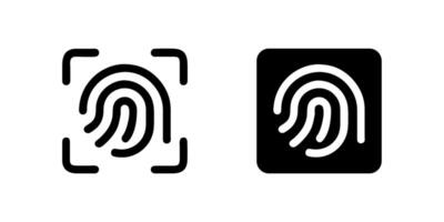 A minimalist icon set showcasing fingerprint symbols, perfect for security and biometric designs. vector
