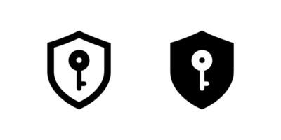 icon set featuring shield key symbols, suitable for security and protection designs. vector