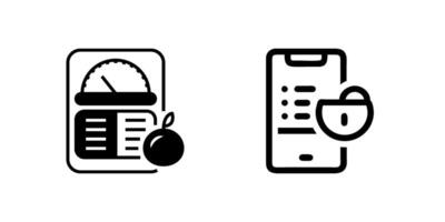 A modern icon set featuring calorie tracker symbols, suitable for fitness and health designs. vector