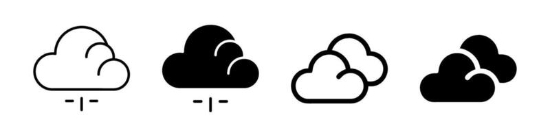 A modern icon set featuring cloud symbols, suitable for weather and digital storage designs. vector