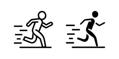 A minimalist icon set featuring fast running symbols, perfect for fitness and speed designs. vector