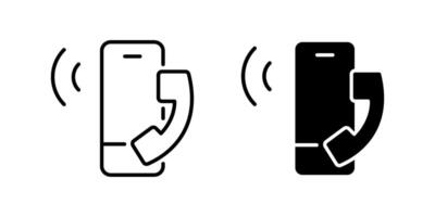 A minimalist icon set showcasing phone call symbols, perfect for communication and technology designs. vector