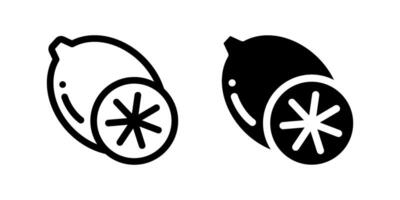 A modern icon set showcasing lemons, suitable for food and health designs. vector