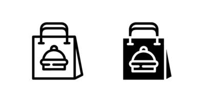 A minimalist icon set featuring food bags, perfect for takeaway and grocery designs. vector