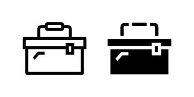 A minimalist icon set showcasing toolboxes, perfect for construction and DIY designs. vector