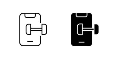 A modern icon set featuring fitness app symbols, suitable for health and technology designs. vector