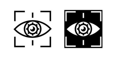 A simple icon set depicting eye scan symbols, ideal for security and biometric designs. vector