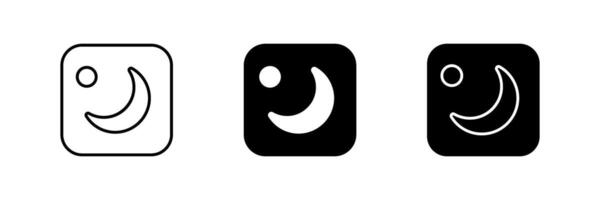 A simple icon set depicting night mode symbols, ideal for technology and UI designs. vector