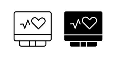 A simple icon set depicting heart monitor symbols, ideal for health and medical designs. vector