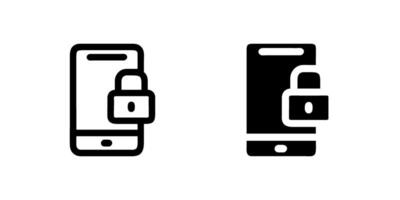 A modern icon set featuring lock phone symbols, suitable for security and technology designs. vector