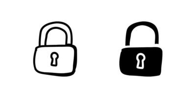A simple icon set depicting padlocks, ideal for security and protection designs. vector