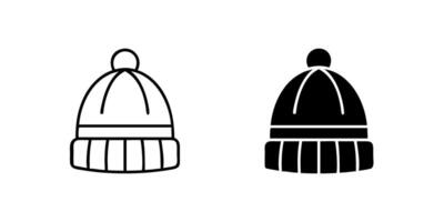 A simple icon set depicting beanie hats, ideal for fashion, winter, and casual style projects. vector