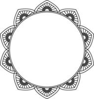 Mandala Style Circular Frame with Geometric Pattern Isolated on White Background vector