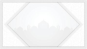 Ramadan Kareem Islamic Ornamental White Background with Mosque Silhouette and Decorative Geometric Patterns vector