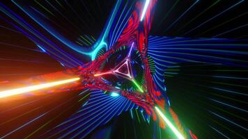 Multicolored large object in dark. looped animation video