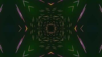 Green and black background with circular design in the center. Kaleidoscope VJ loop video