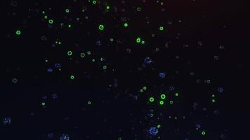 Group of green bubbles floating in the air. Looped animation video
