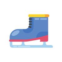 Ice skates flat icon isolated on white background vector