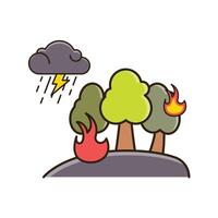 Fire and forest icon illustration vector