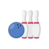 Bowling ball and pins on a white background vector