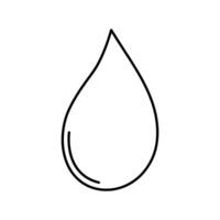Black linear water drop icon isolated on white background. vector