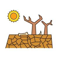 An illustration of a tree and a sun vector