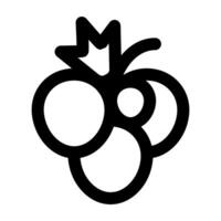 Fruits. Grape line icon with leaf on isolated background. Editable outline. vector