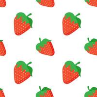 Seamless background of berries.Pattern of strawberries on a white background. vector