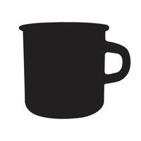 Black silhouette of a mug on an isolated background. vector