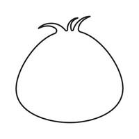 Black linear icon of a chick head on a white background. Bird. vector