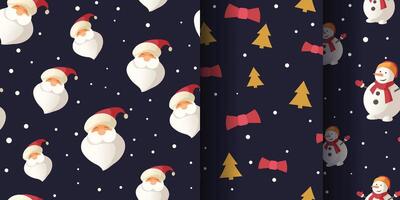 a xmas winter wrapping paper in set vector