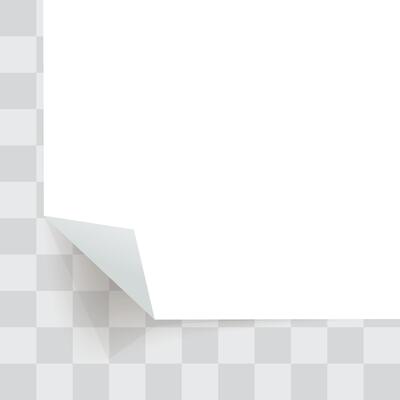a paper folded corner on template back
