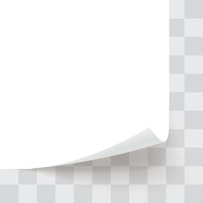 paper bottom corner rolled on template back