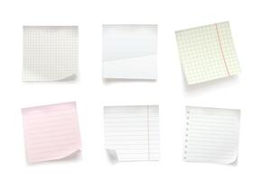 various memo notes in set realistic design vector