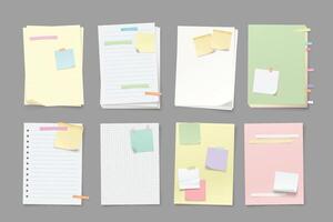 paper lists with a lot of stickers vector