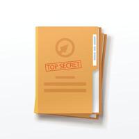 document folders in stack with secret stamp vector