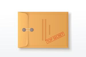 brown top secret envelope closed top view vector