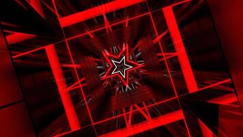 Red and White Tunnel with Star Strobe Light Background VJ Loop in 4K video