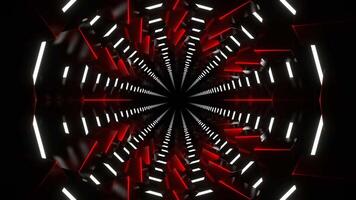 Red and White Neon Fantasy Abstract Hallway Background VJ Loop in 4K video