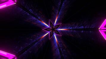 Multicolor Rotating Alien Tunnel with Star Shape Background VJ Loop in 4K video