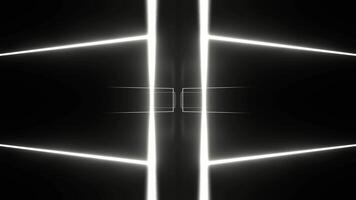 White Neon Area with Rotating Rectangles Background VJ Loop in 4K video