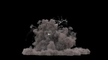 Lightning in Smoke Explosion VFX Animation video