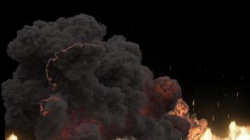 Dynamic triple explosion sequence with realistic fire and smoke VFX effects, perfect for action scenes, movies, and trailers video