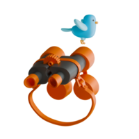 A bird is perched on top of a binoculars png