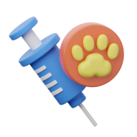 A syringe with a dog paw on it png