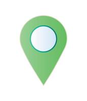 A green pin with a circle on it vector