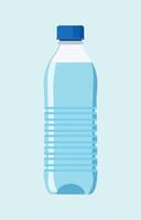 A bottle of water is shown in a flat style vector