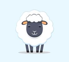 A cartoon sheep with a white face and black eyes vector
