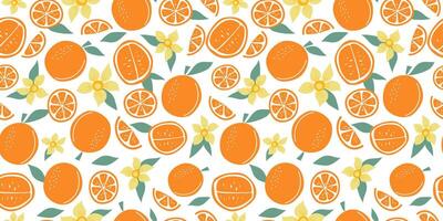 Lemons, pattern with simple abstract fruits. Summer seamless background. Citruses, food. Lemon seamless background. Hand drawn flat style illustration, print for fabric or wallpaper. vector