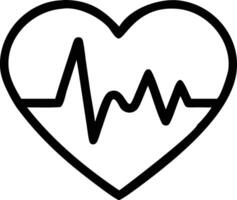 Heartbeat EKG Line Art Graphic Simple Heart Icon with Pulse Wave for Health and Medical Designs vector